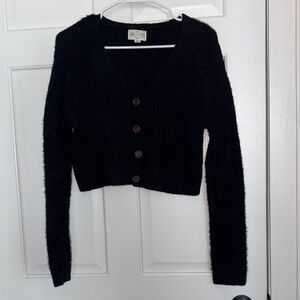 Cozy Black Button-Up Cardigan